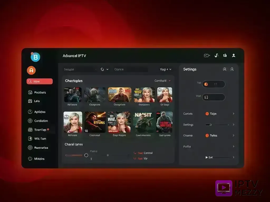 Dashboard showing IPTV Mezzy  advanced features