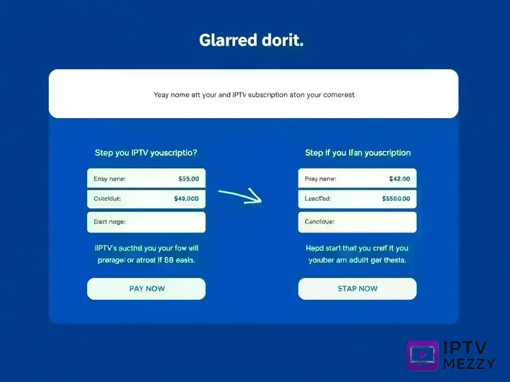 Step-by-step checkout process for IPTV Mezzy  payment