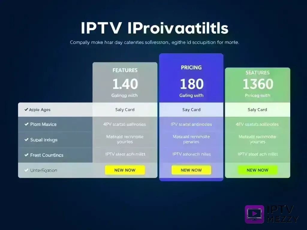 Visual comparison of IPTV Mezzy  pricing tiers