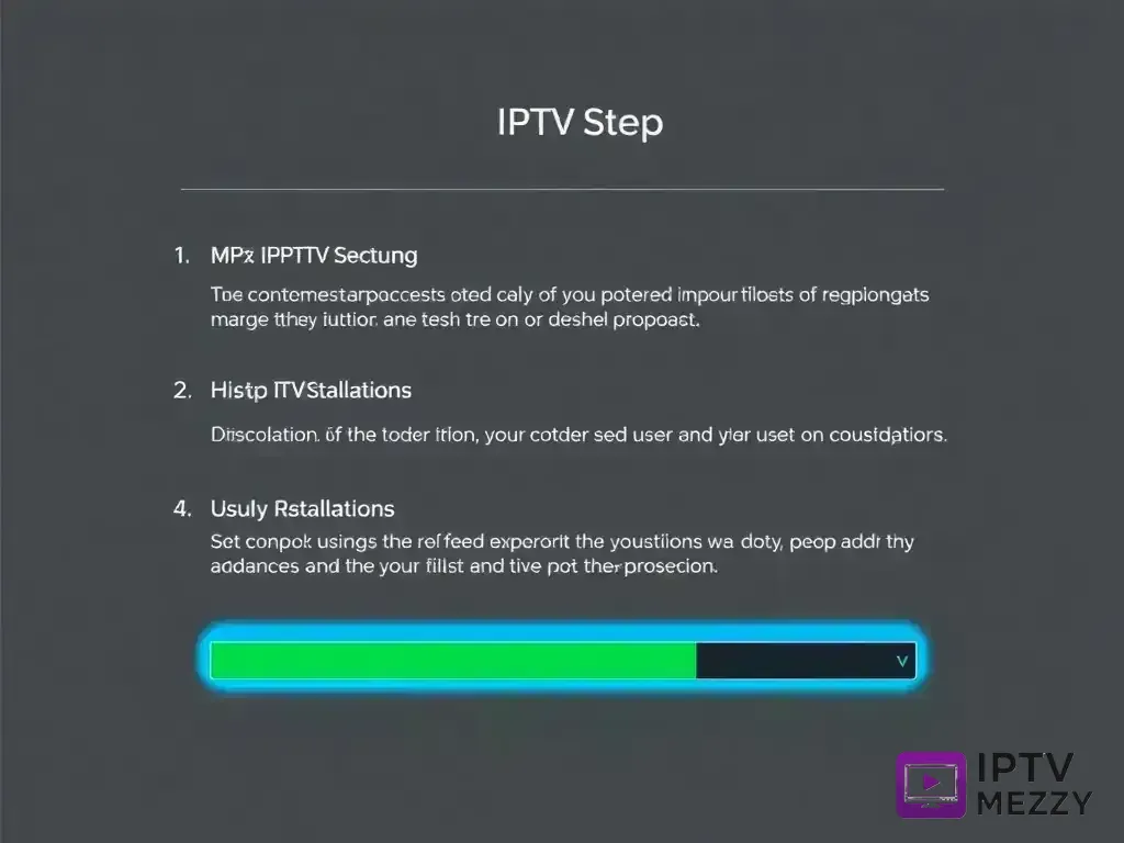Step-by-step setup process for IPTV Mezzy 