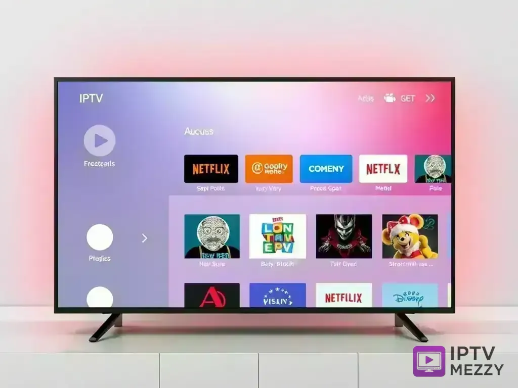 Smart TV app store interface displaying IPTV applications